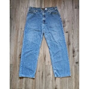 VTG Levis Silvertab Jeans Men 36x32 Low Loose Dark Wash Baggy Skater Wide Y2K